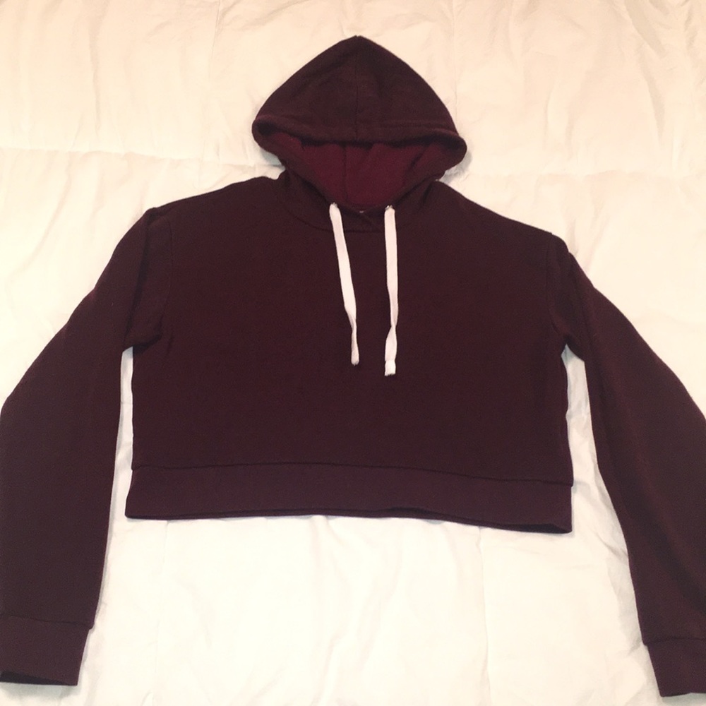 Cropped Maroon Hoodie